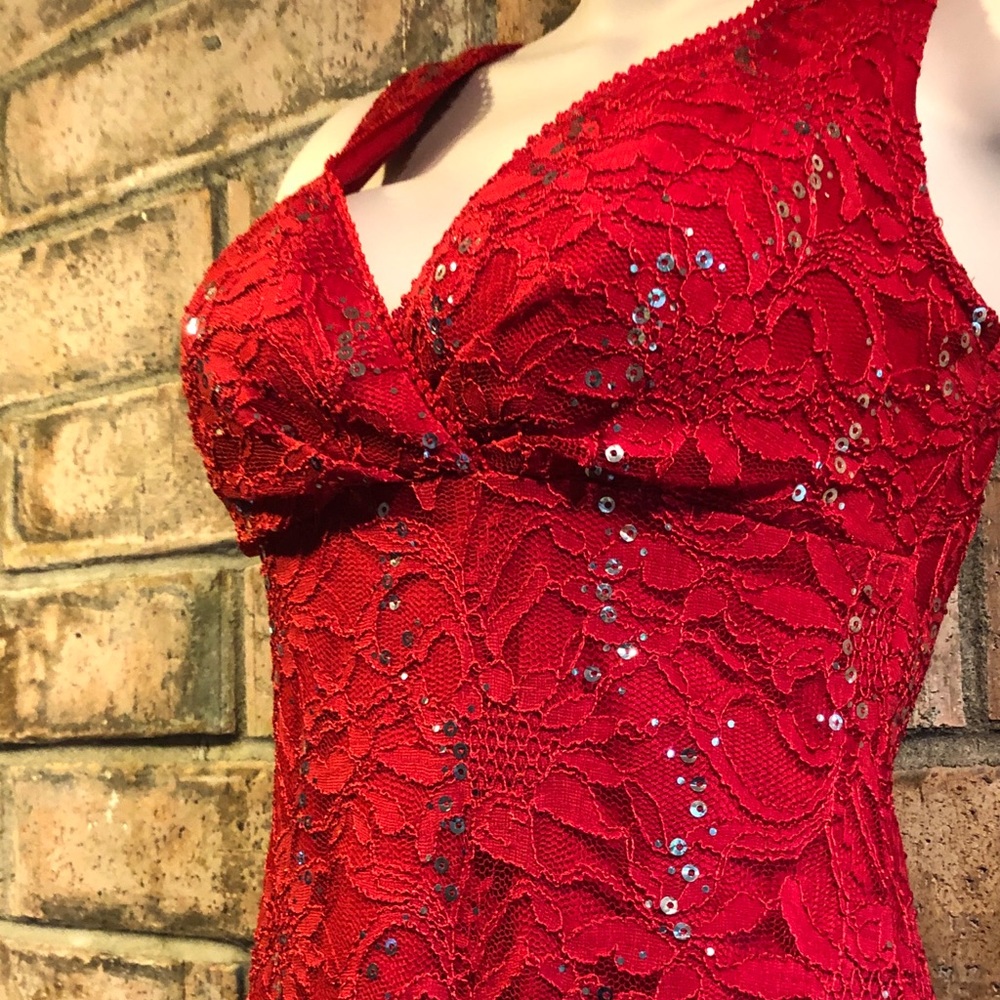 Ruby Rox Red Dress with Sequins - Picture 2 of 13